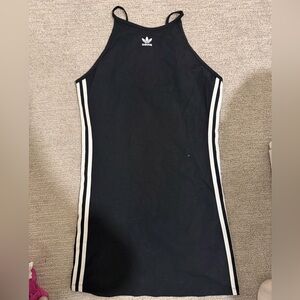 adidas Black Racerback Tank Top with Trefoil Logo